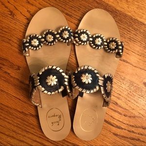 Jack Rogers Lauren sandal Navy Blue and Gold